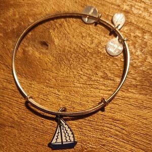 Alex and Ani Silver and Blue Geometric Bracelets